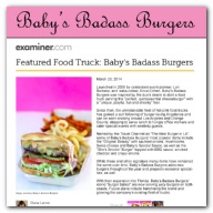 Examiner.com - Featured Food Truck: Baby's Badass Burgers