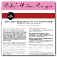 Food Republic - Baby's Badass Burger Recipe, And What To Drink With It